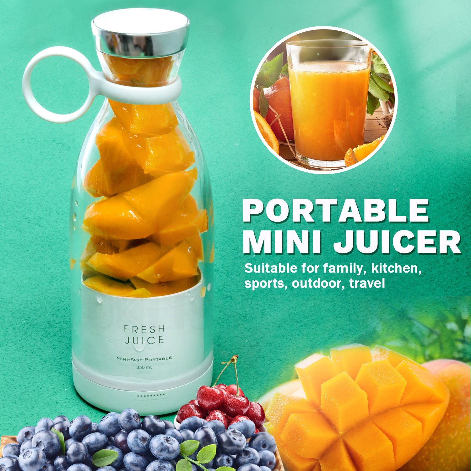 Customize Logo Electric USB Wireless Charged Blender Portable OEM Bottle Juicer
