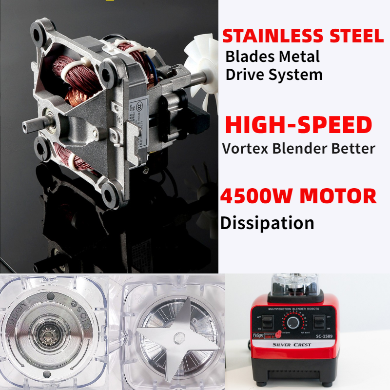 OEM/ODM 2L 2.5L 4500W 5500W Silver Crest Big Powerful Smoothies Large Commercial Blender