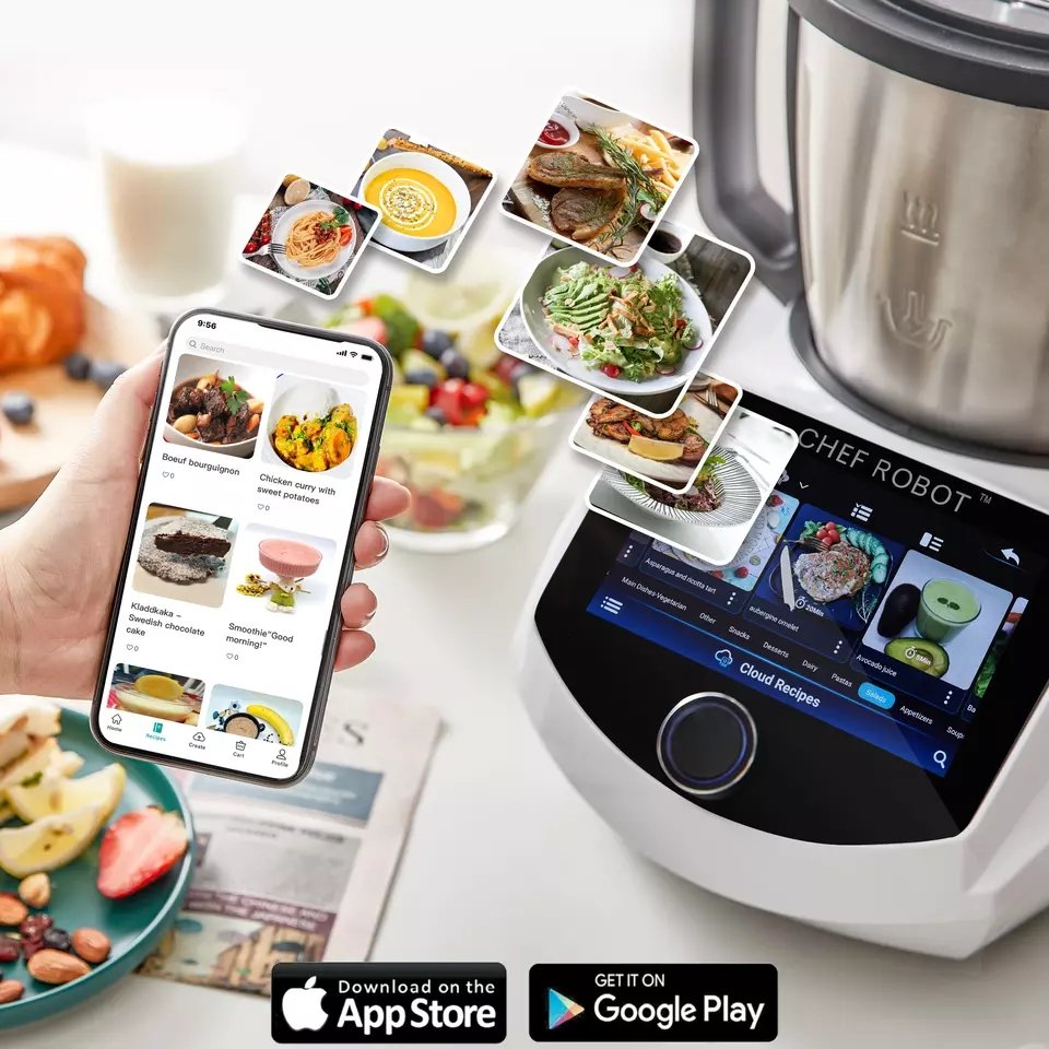 QANA Factory Spot goods High Quality WIFI APP multi-function electric thermo food processor blender with 300 menu