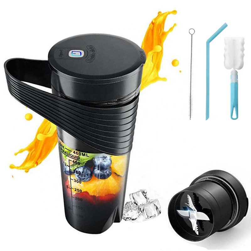 Portable Blender For Shakes and Smoothies 16 Oz Strong Cutting Power Personal Blender with 6 Blades Rechargeable Mini Blender