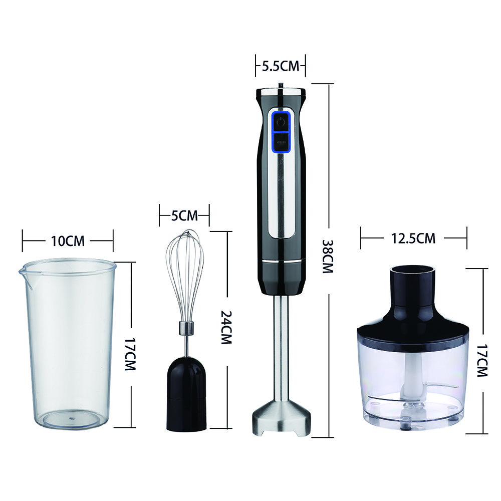 Electric immersion hand blender powerful watt and multi-functional 4 in 1 set