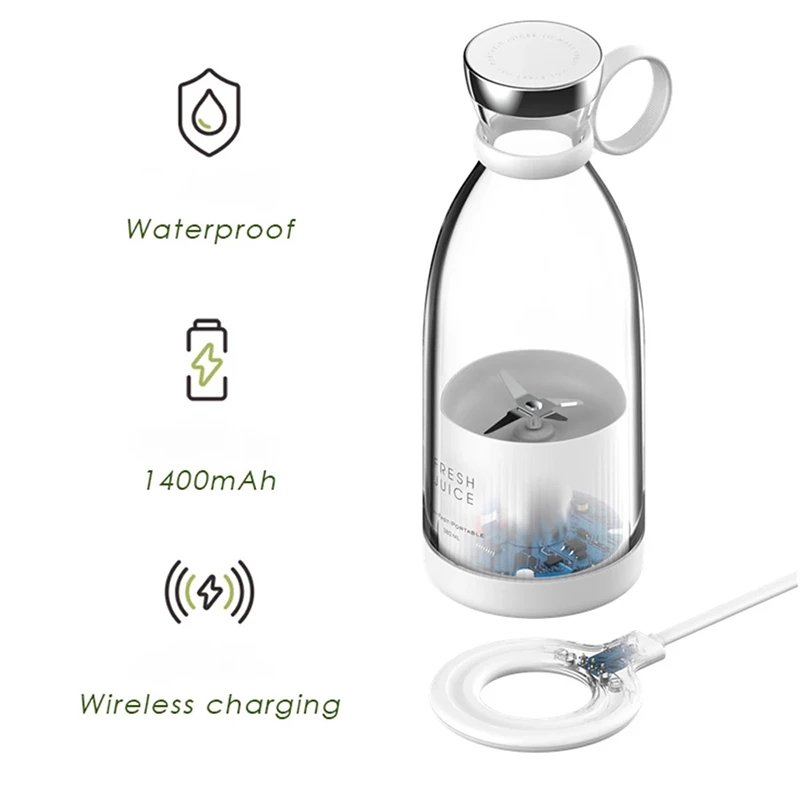 New Design Magnetic Wireless Charging Portable Mini Juicer Fruit Mixer 380ml Household Portable Juicer Blender Cup