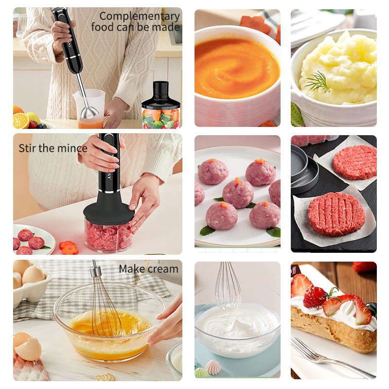 Food Mixer Zogifts hot sell 2024 Household 4 IN 1 Multifunctional Kitchen Vertical Handheld Commercial Immersion Stick Blender