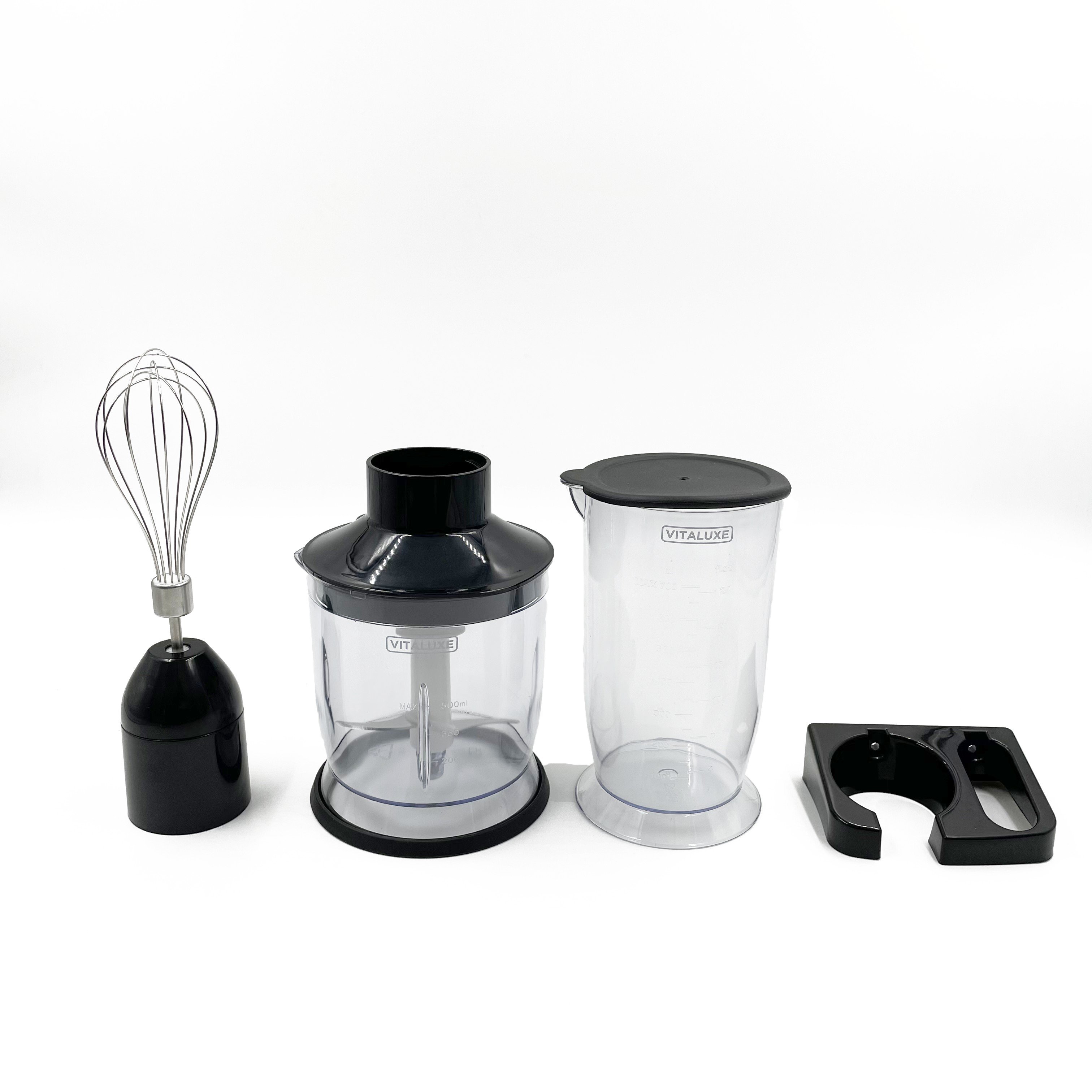 250W Kitchen Electric Mixing Fruit Vegetable Hand Blender With Egg Hooks Wall Rack LB2006F Black