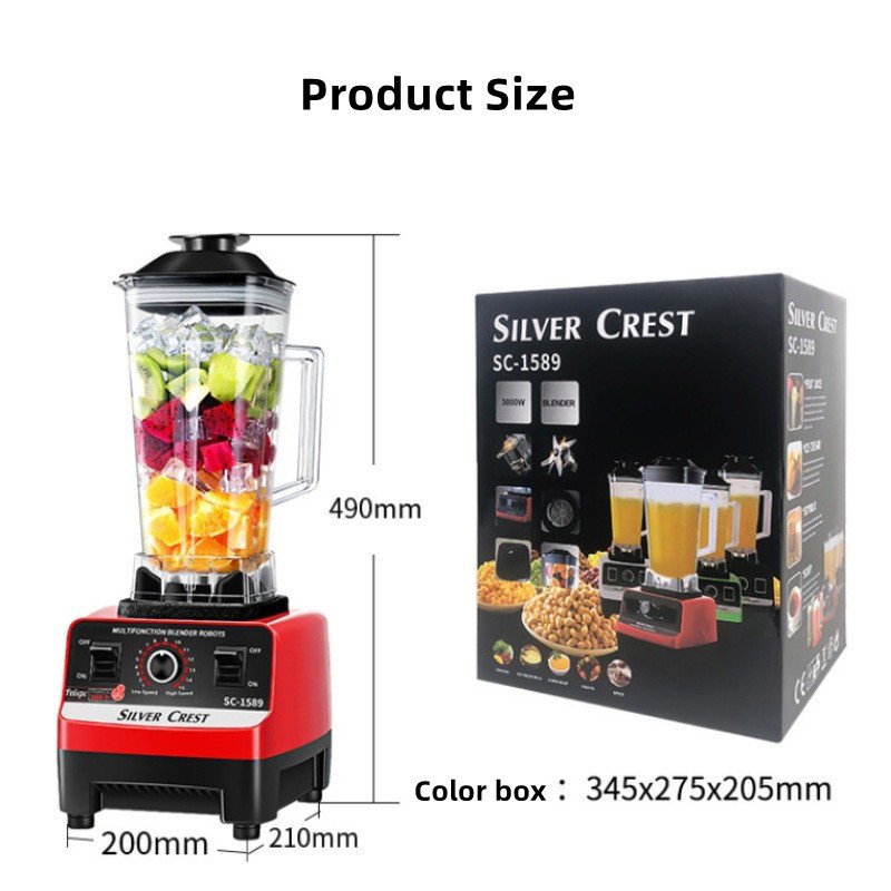 2L Household mixer multi functional complementary food processor 2l 4500W big powerful smoothies large commercial blender