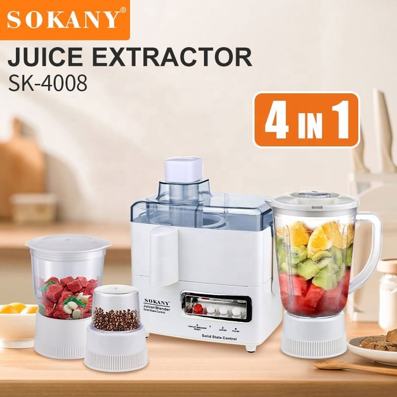 Sokany Hot Sale 4 In 1 Bottle Cup Electric Juicer Extractor Machine Personal Fresh Orange Citrus Beauty Juice Blender