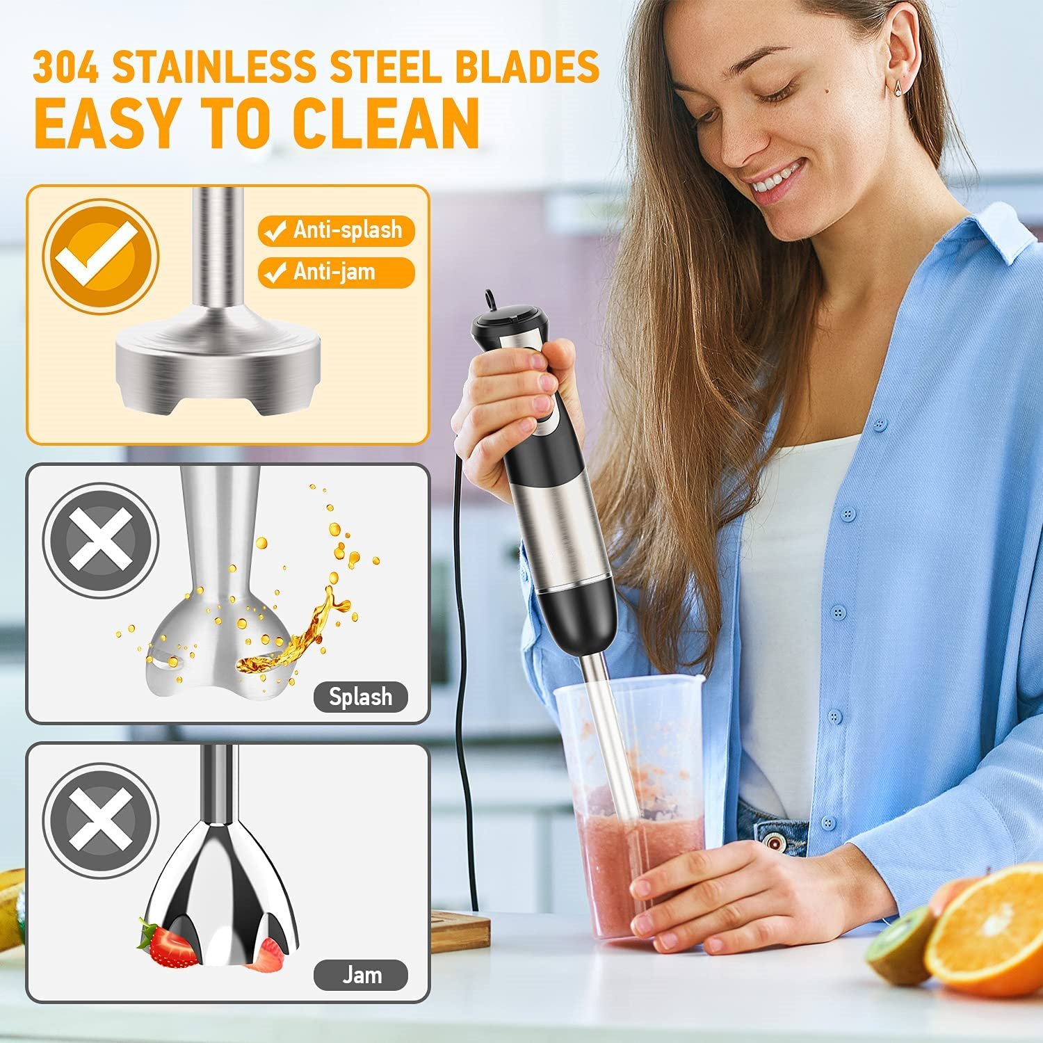 OEM Customized Multifunction 5 In 1 Electric Variable Speed Stick Hand Held Mixer Blender Set For Kitchen