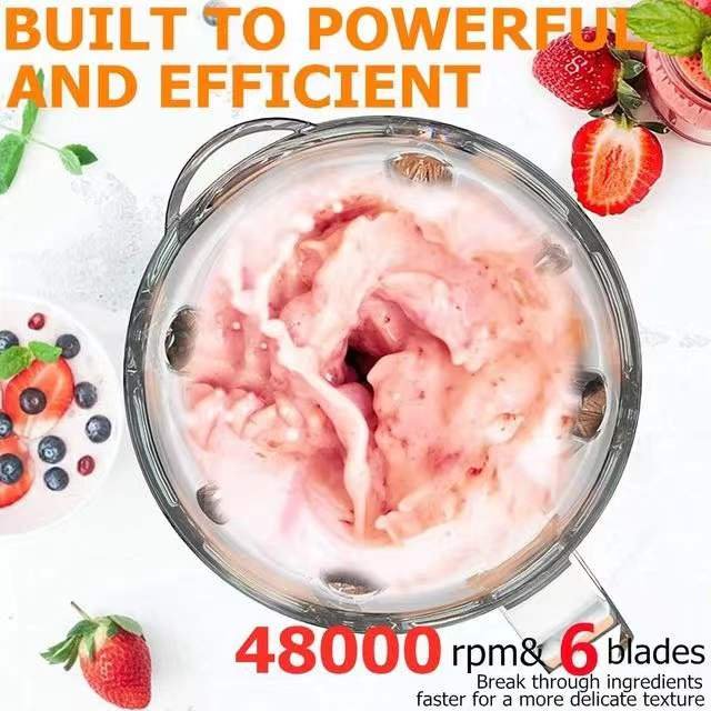 2L Electric Mixer Blender Machine Portable Stainless Steel Blade Grinder Function Household Use