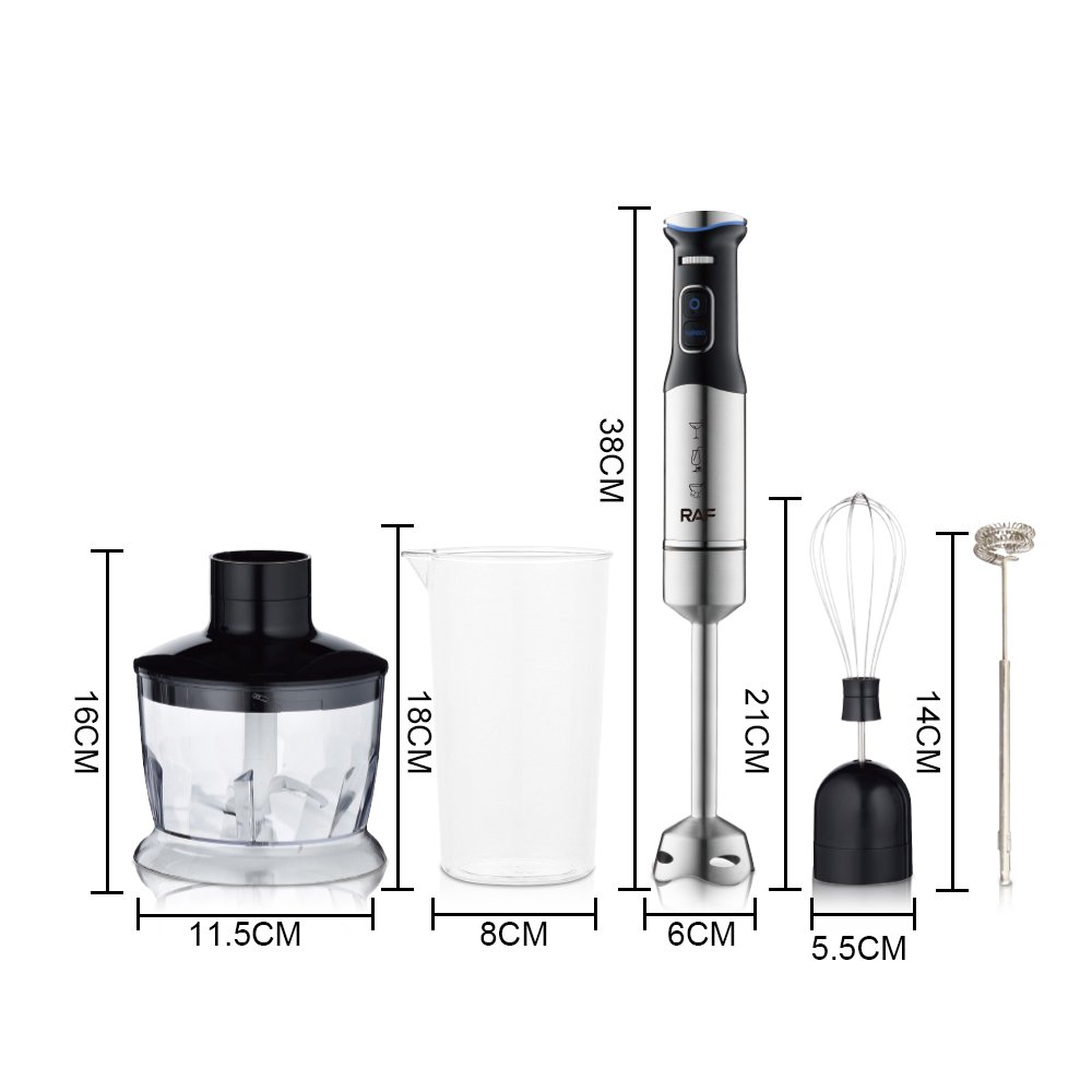 5 in 1 Hand Blender Stick Chopper Handheld Mixer with Milk Frother for Puree Baby Food Smoothies