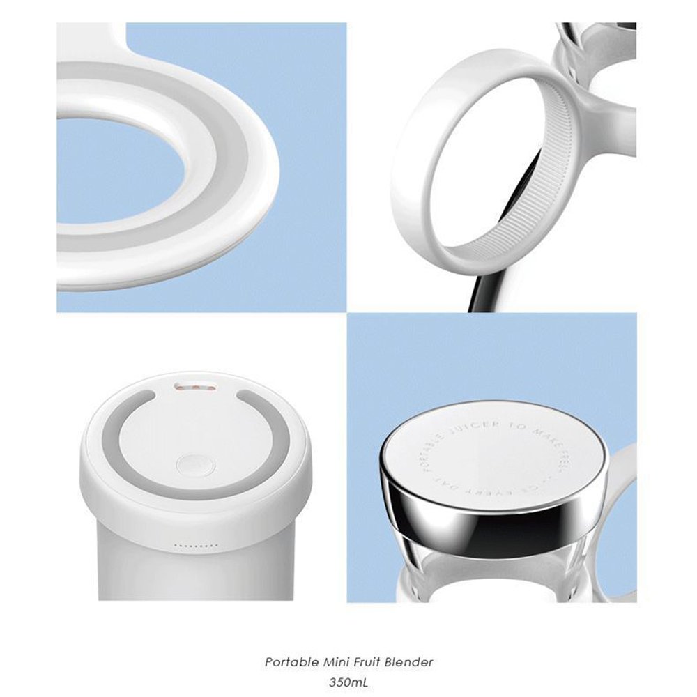 350ml Home Portable USB Powered Electric Mini Wireless Rechargeable Fruit Blender Cup Upgraded Smoothie Mixer Juicer Gift
