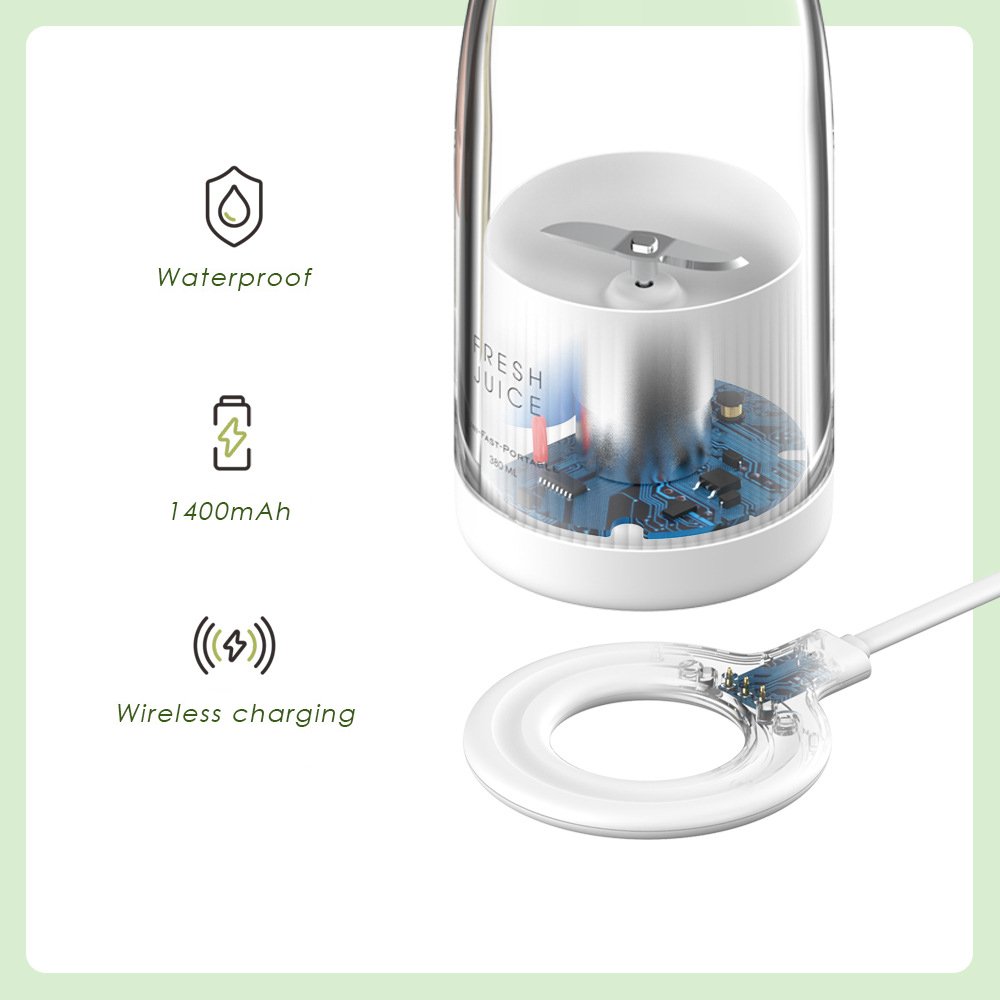 350ml Home Portable USB Powered Electric Mini Wireless Rechargeable Fruit Blender Cup Upgraded Smoothie Mixer Juicer Gift