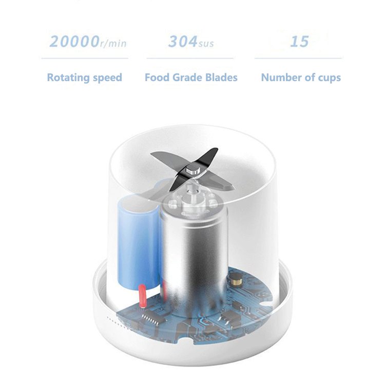 350ml Home Portable USB Powered Electric Mini Wireless Rechargeable Fruit Blender Cup Upgraded Smoothie Mixer Juicer Gift