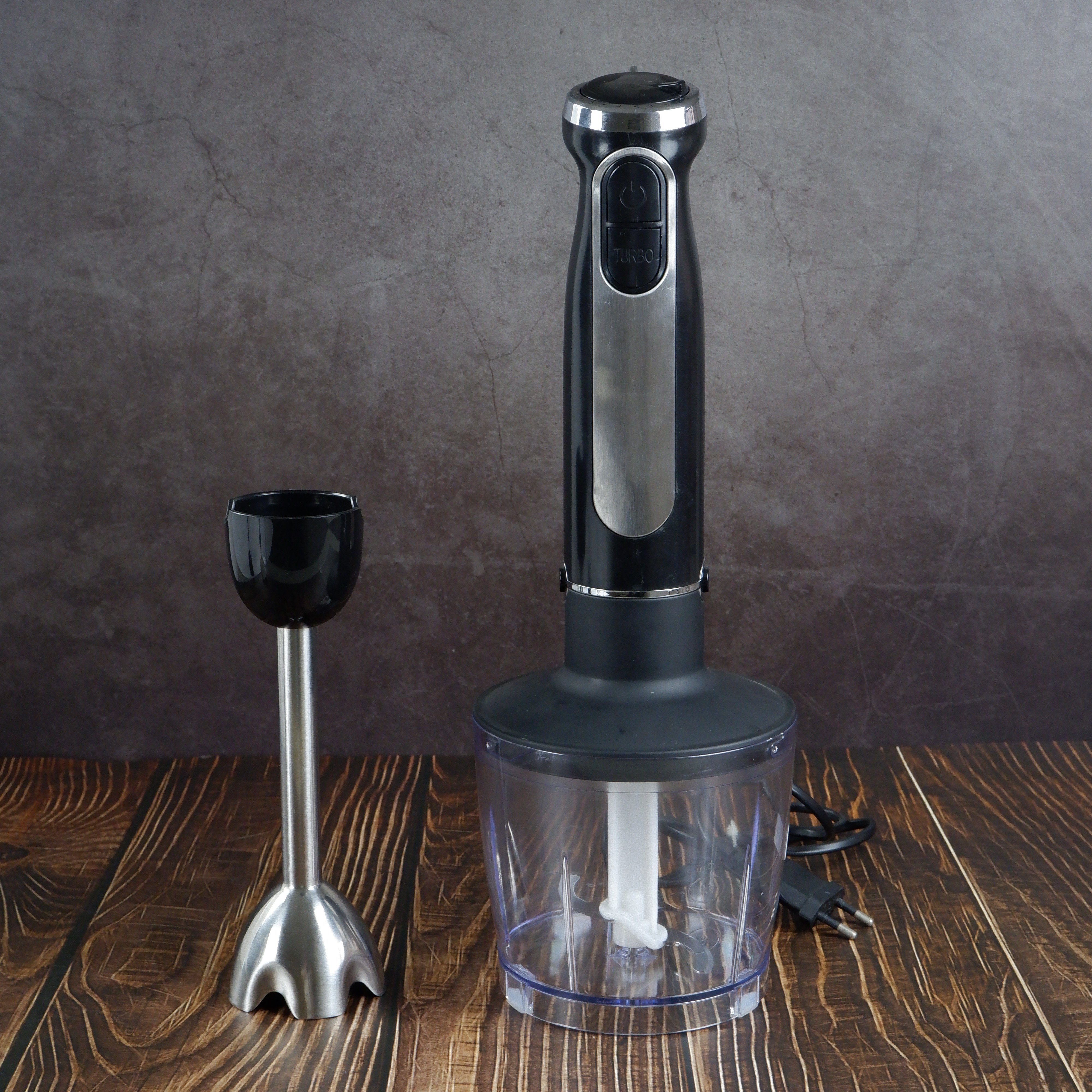 Immersion Blender Multi-purpose Hand Blender 6 Speeds Stick Blender Handheld 3 in 1 Electric Plastic Customized Logo Shiny 0.6