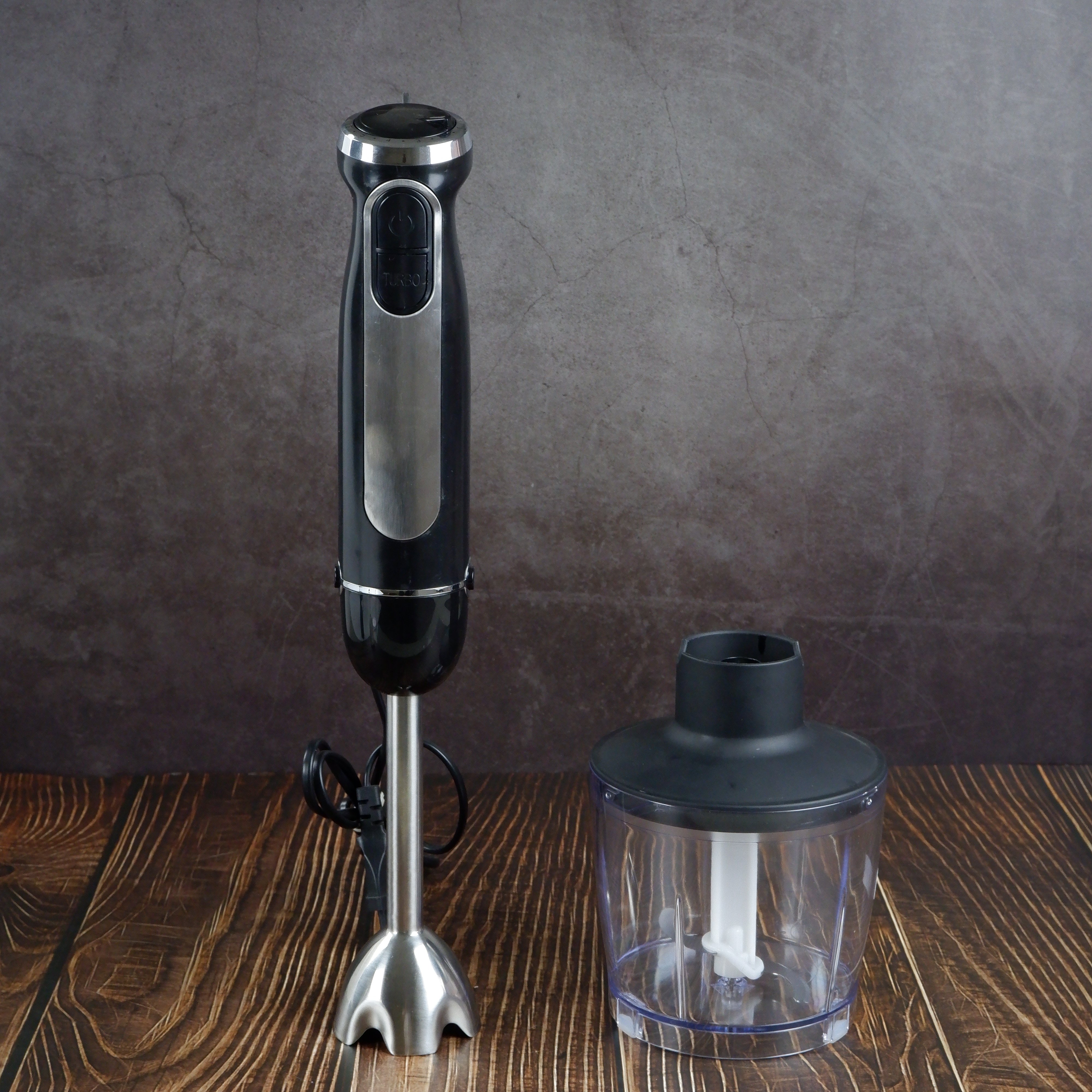 Immersion Blender Multi-purpose Hand Blender 6 Speeds Stick Blender Handheld 3 in 1 Electric Plastic Customized Logo Shiny 0.6
