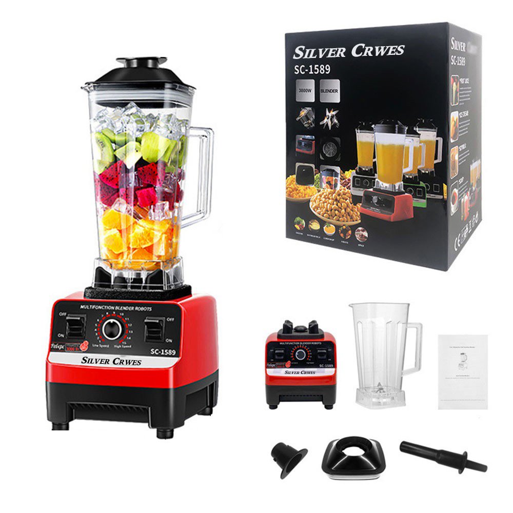 Double 4500w silver crwes blender home use food smoothie blender and juicers mixer 2/3L