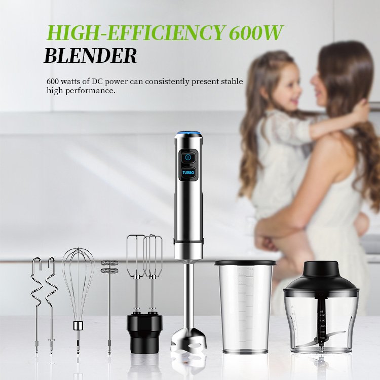 Mini Power Mixer Variable Speed Stainless Steel Hand Held Blending Stick Blender