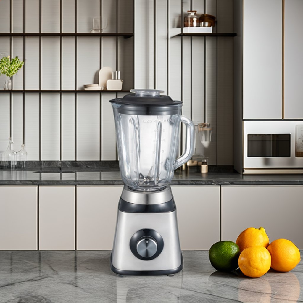 1.5L Glass Jar 2 Speeds 600W 2 In 1 Stainless Body Electric Powerful Ice Crushing Blender