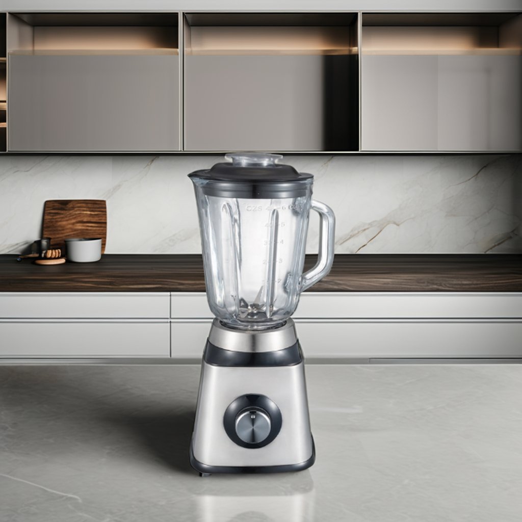 1.5L Glass Jar 2 Speeds 600W 2 In 1 Stainless Body Electric Powerful Ice Crushing Blender