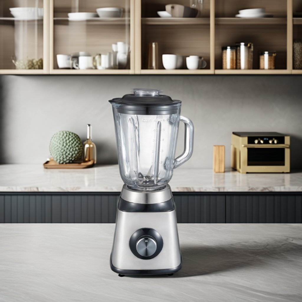 1.5L Glass Jar 2 Speeds 600W 2 In 1 Stainless Body Electric Powerful Ice Crushing Blender