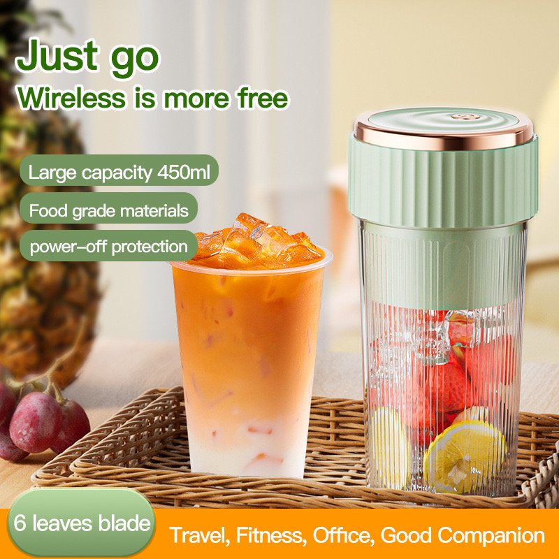Wholesale Rechargeable Portable Juicer Blender Freshly Squeezed Juice Mixer Personal Safety 6 Blades Mini Juicer