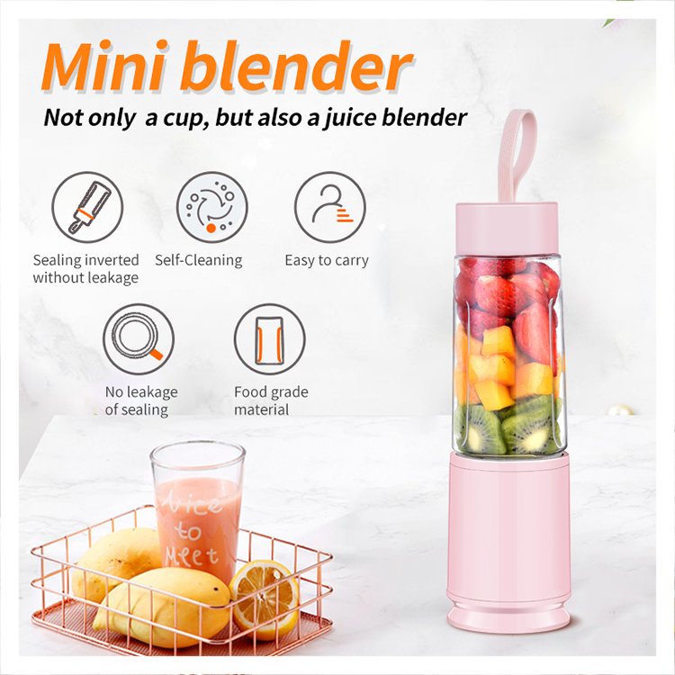 Hot Sell 200W food grade bpa free Portable Cup Electric Juicer Mini Blender with tritan bottle