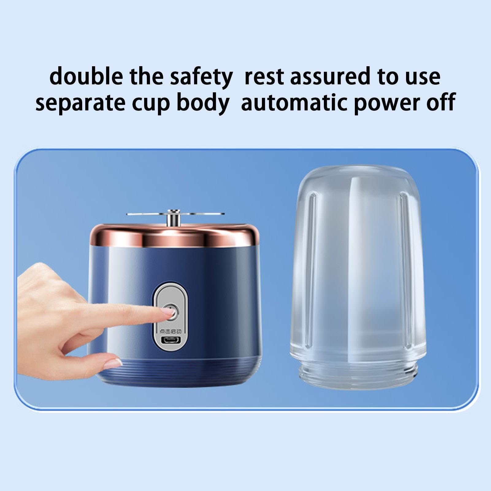 Portable Electric Blender Mini Fruit Juice Mixer USB Electric Juicer Cup Fruit Smoothie Milk Shake Small Blender With 6 Blades
