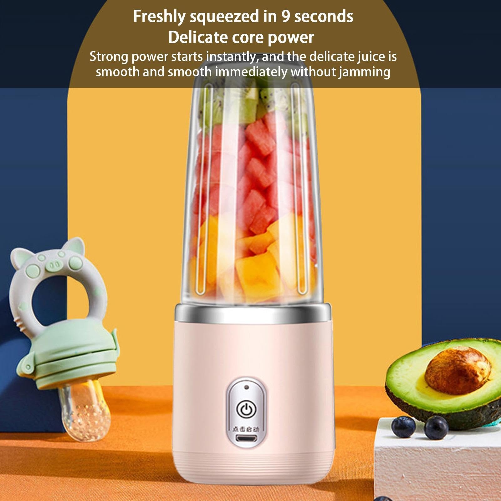 Portable Electric Blender Mini Fruit Juice Mixer USB Electric Juicer Cup Fruit Smoothie Milk Shake Small Blender With 6 Blades