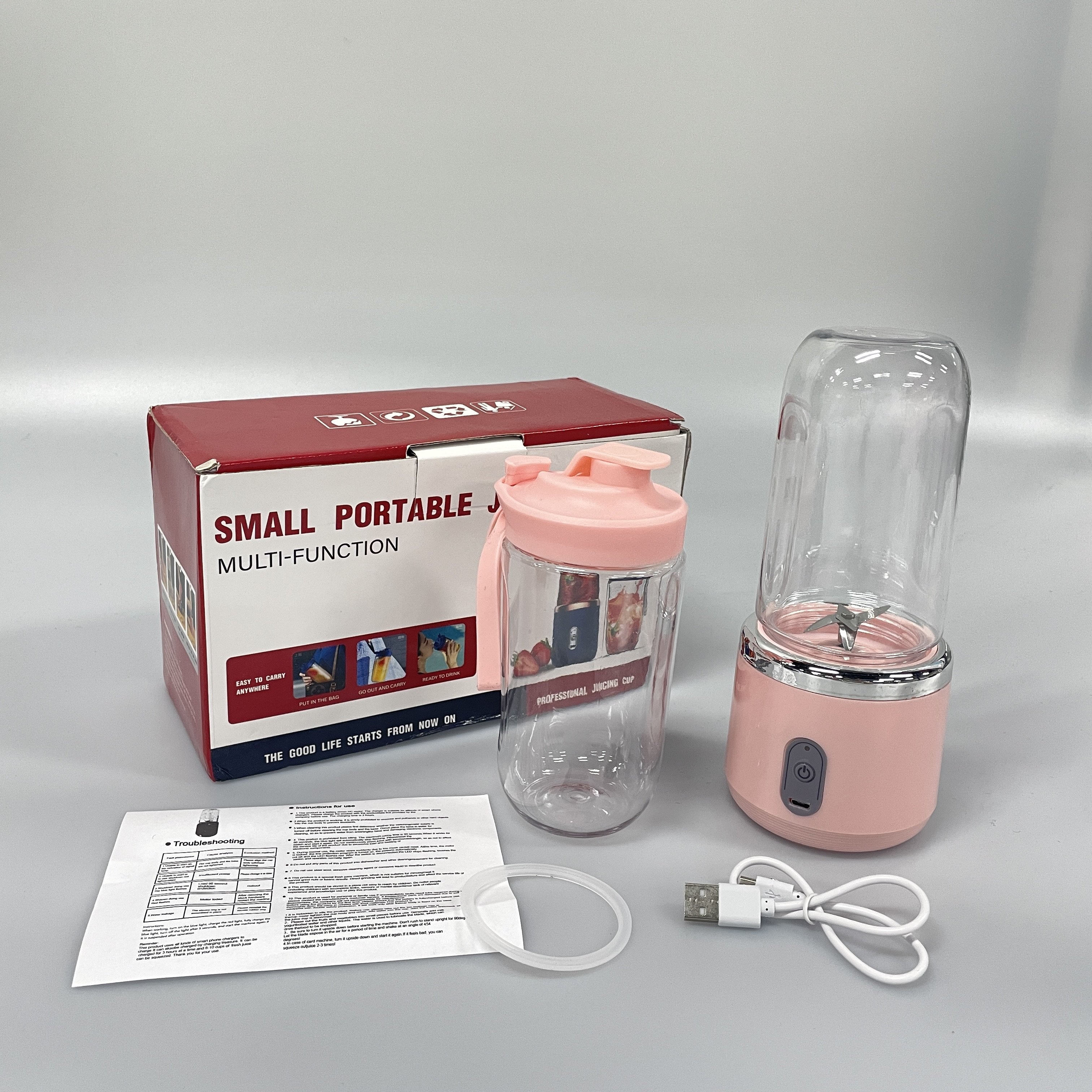 Portable Electric Blender Mini Fruit Juice Mixer USB Electric Juicer Cup Fruit Smoothie Milk Shake Small Blender With 6 Blades