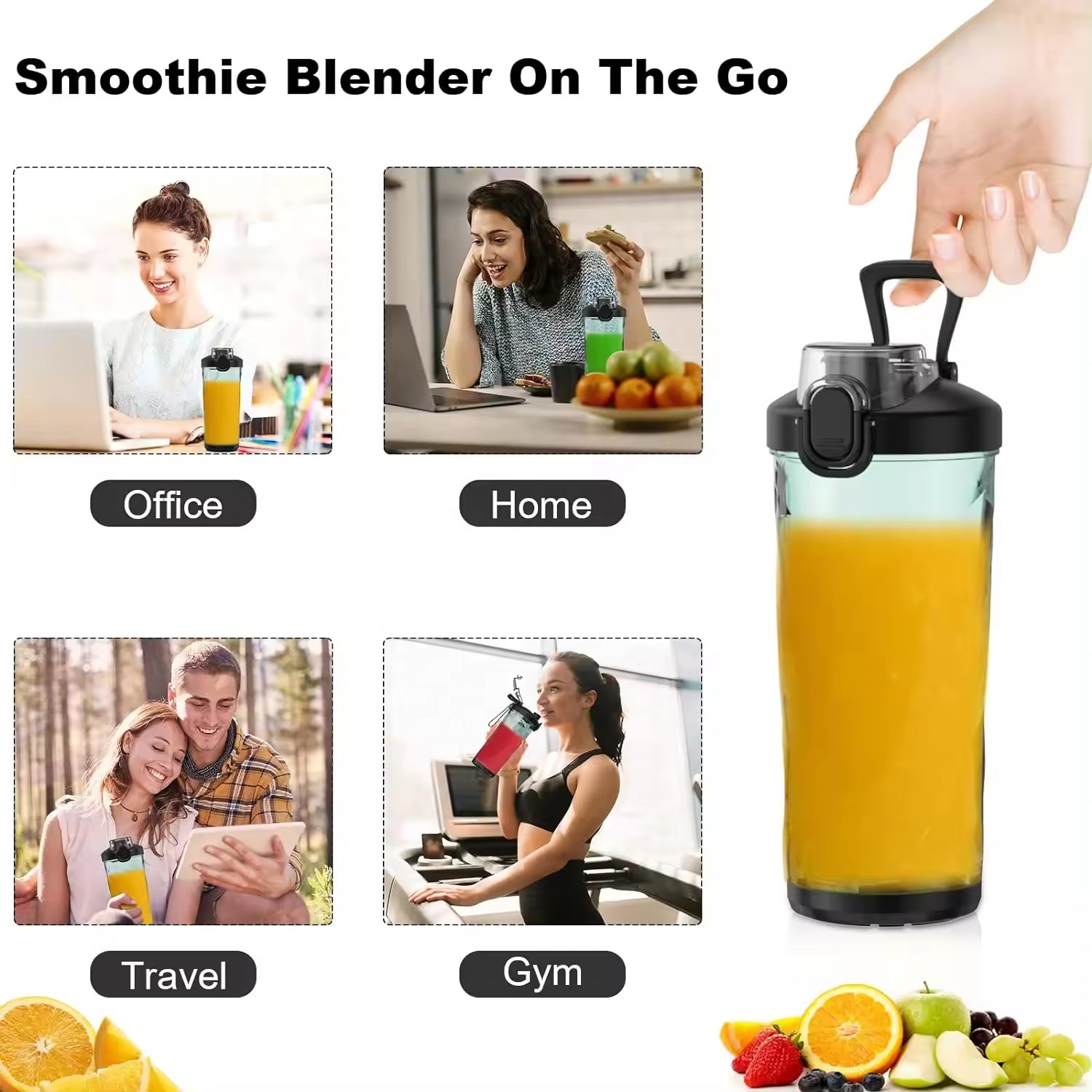 2023 Factory design 600ml big Capacity Portable Sport juicer Rechargeable blender