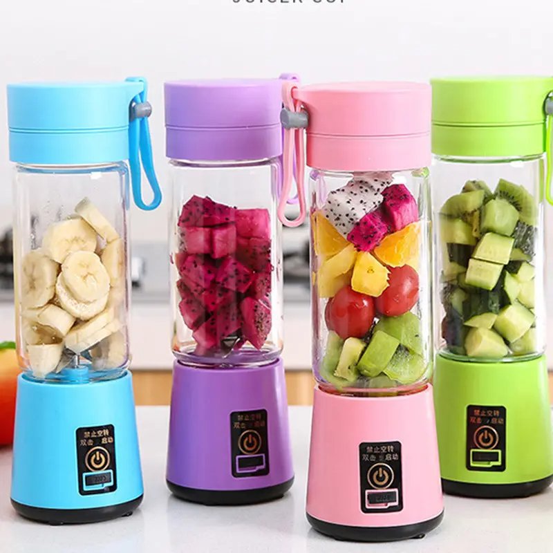 2023 Personal Electric Mini Ice Bottle Blender Home Usb 6 Blades Juicer Cup Machine Portable Fruit Juice Blenders Plastic