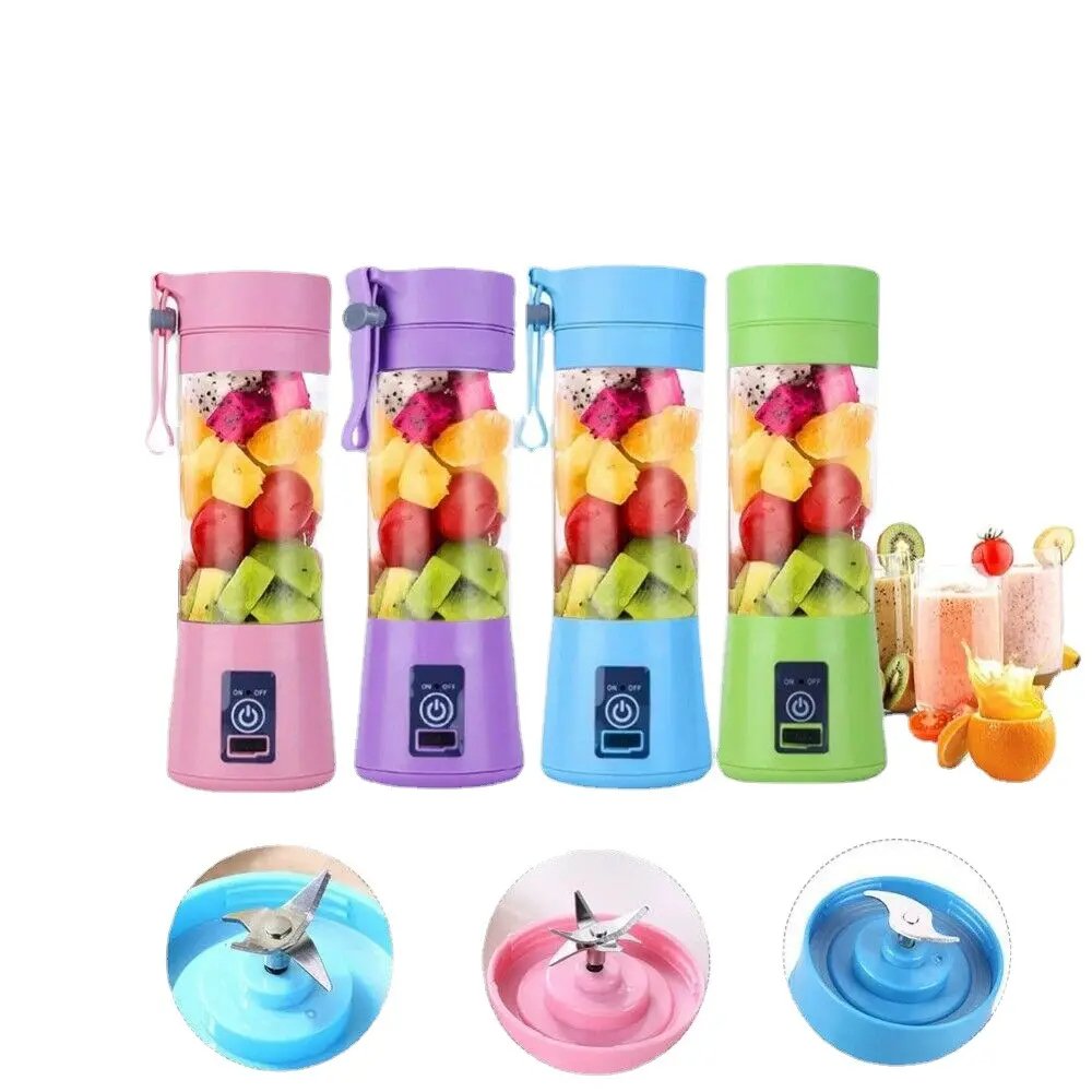 2023 Personal Electric Mini Ice Bottle Blender Home Usb 6 Blades Juicer Cup Machine Portable Fruit Juice Blenders Plastic