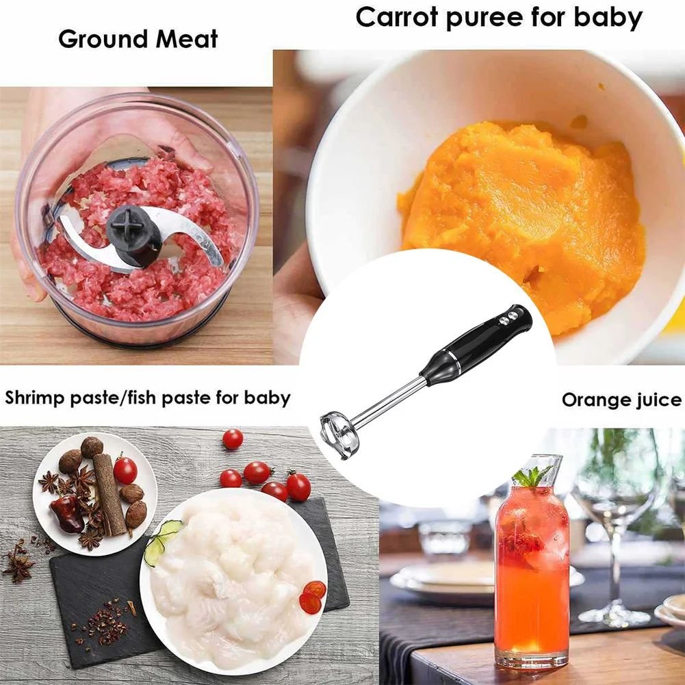 High-Speed Mini Blender 110V-240V Quick Clean Attachments Variable Speed Control Ergonomic Handle Food Vegetable Mixer Machine