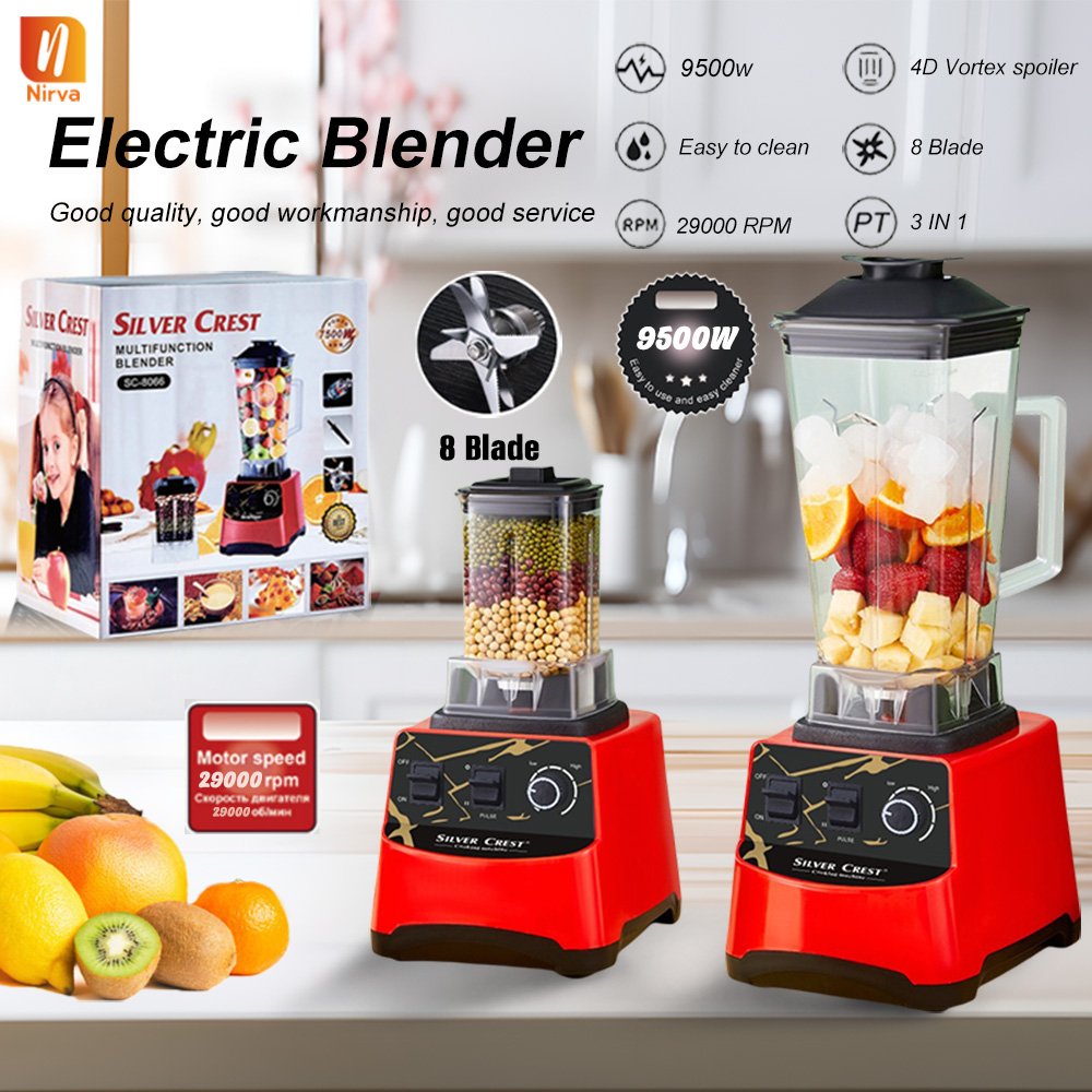 Nirva cross border Multifunctional 8500w 3 in 1 3L Stainless Steel Portable Blender 8 Blades Household Juicer Smoothie Machine