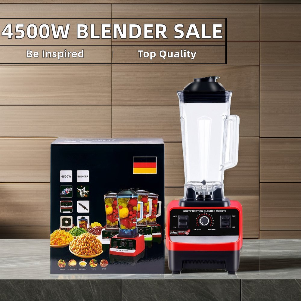 Hot Sale 4500W High-Speed Commercial Smoothie Machine Silver Crest Blender 2 Cups Household Car Cooking Electric Power Source