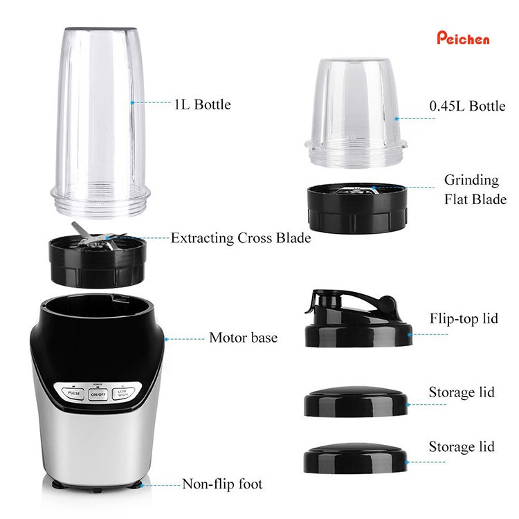 new design Traditional /work top type multifunction baby food processor blender 1L powerful anti-skid grinder mixer blender