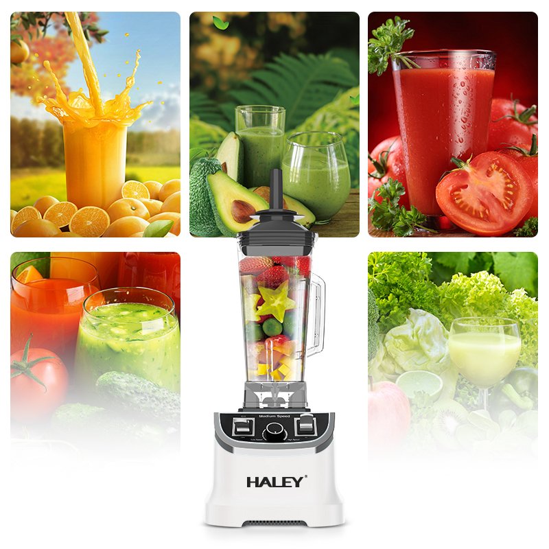 HALEY Commercial Heavy Duty 2.5L Fresh Juice Fruit Mixer Kitchen Electric Blender Silver Crest Blender Mixeur Machine