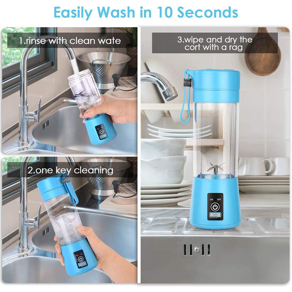 2024 New portable Juicer Blender Freshly squeezed juice mixer Rechargeable portable Blender, 6 blades mini juicer