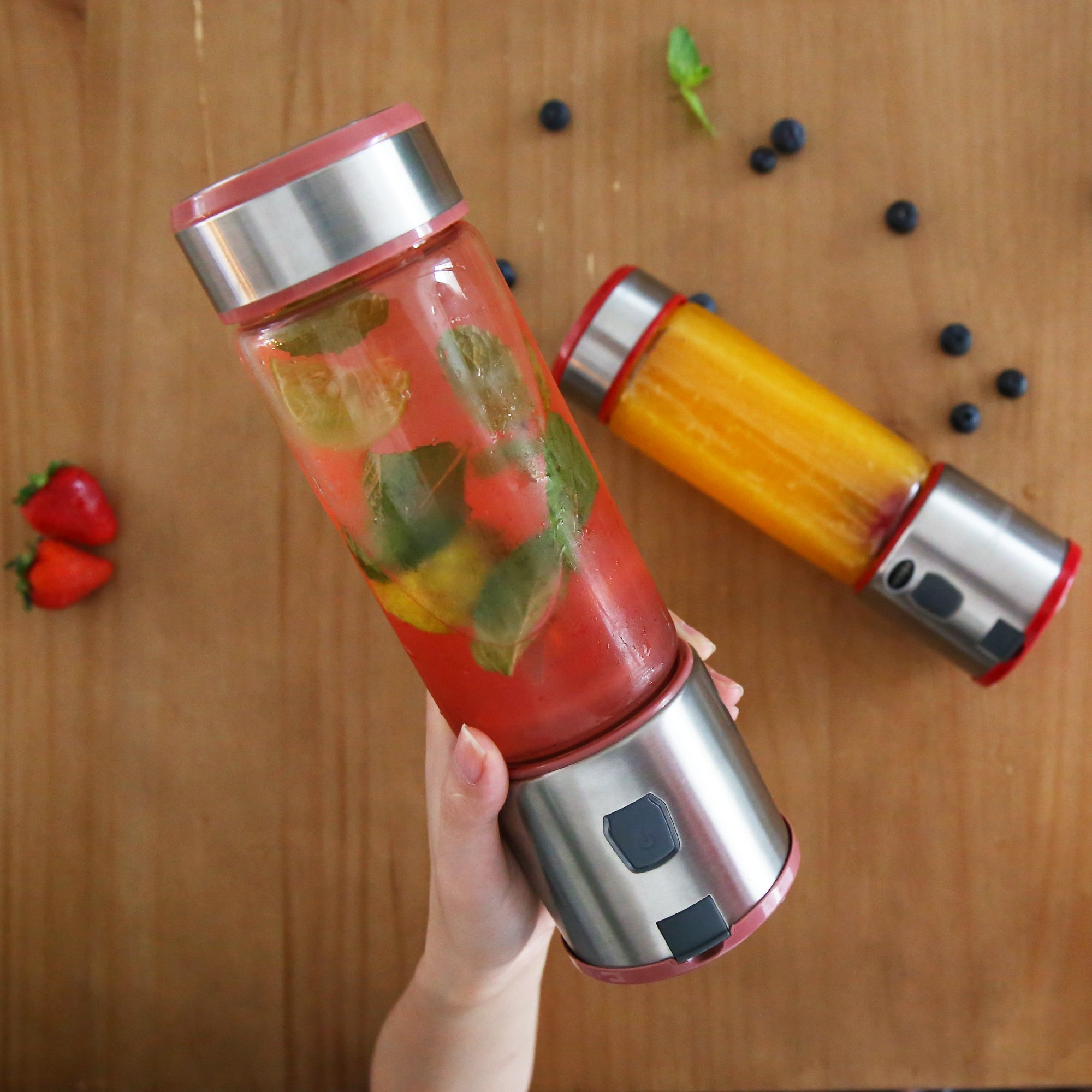 Wholesale USB portable juicer new color 450ml smoothie blender with 6 blades blender juicer portable battery blender