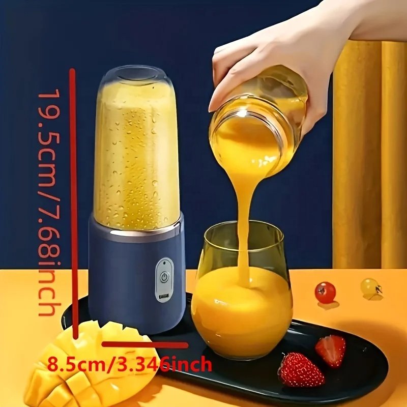 2024 6 Blades New Mini Type-C Portable Fast Fruit Juicer Blenders and Juicer Hand Blender Cup Ice Crusher Juice Maker