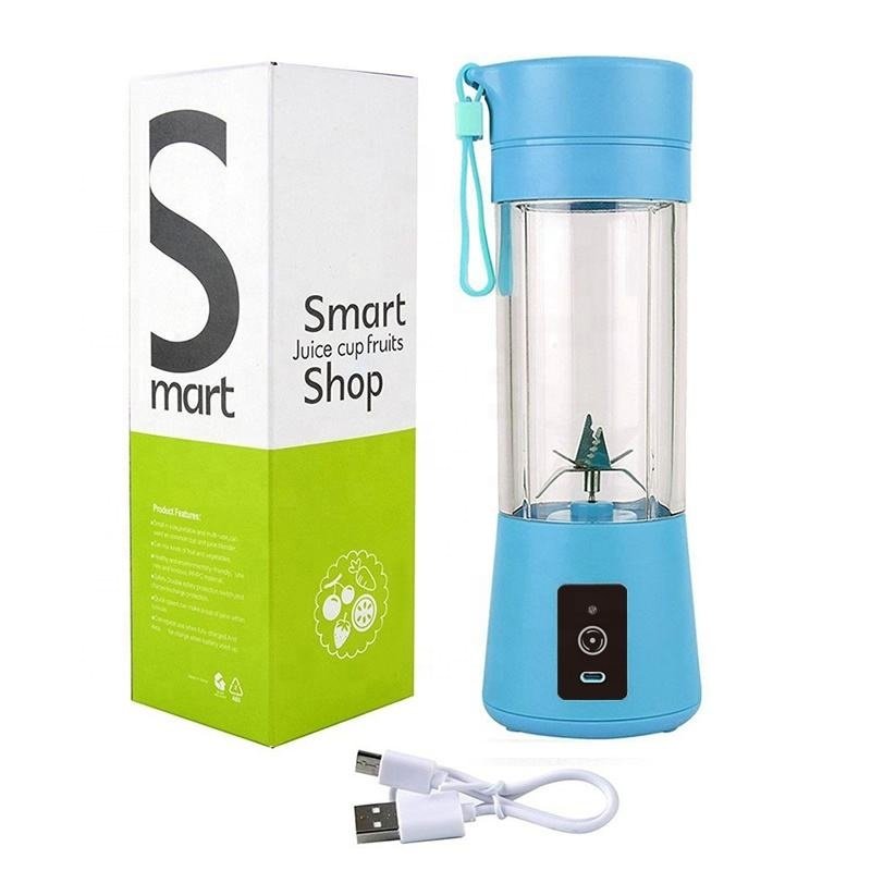 Portable Fruit Juicer Ice Smoothie Personal Hand Held Juicer Cup Plastic USB Portable Blender for Shakes