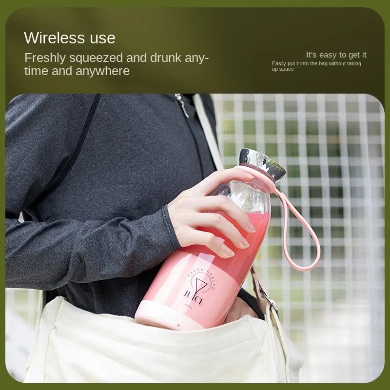 500ml 6 Blades Fruit Blender Juicer USB Rechargeable Travel Portable Fresh Juice Smoothie Maker