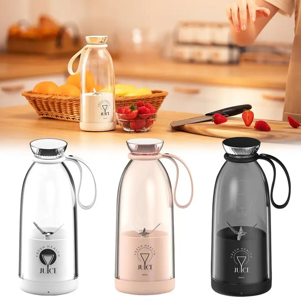 500ml 6 Blades Fruit Blender Juicer USB Rechargeable Travel Portable Fresh Juice Smoothie Maker