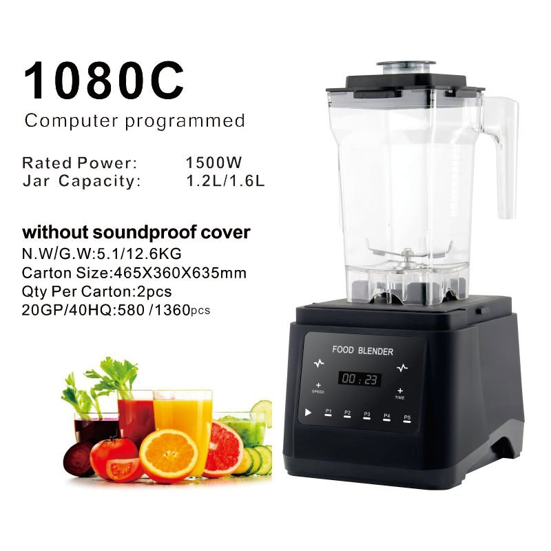 Factory Direct Sale 1.6L Heavy Duty Commercia Blender 1500W Smoothie Maker Blender Digital Machine