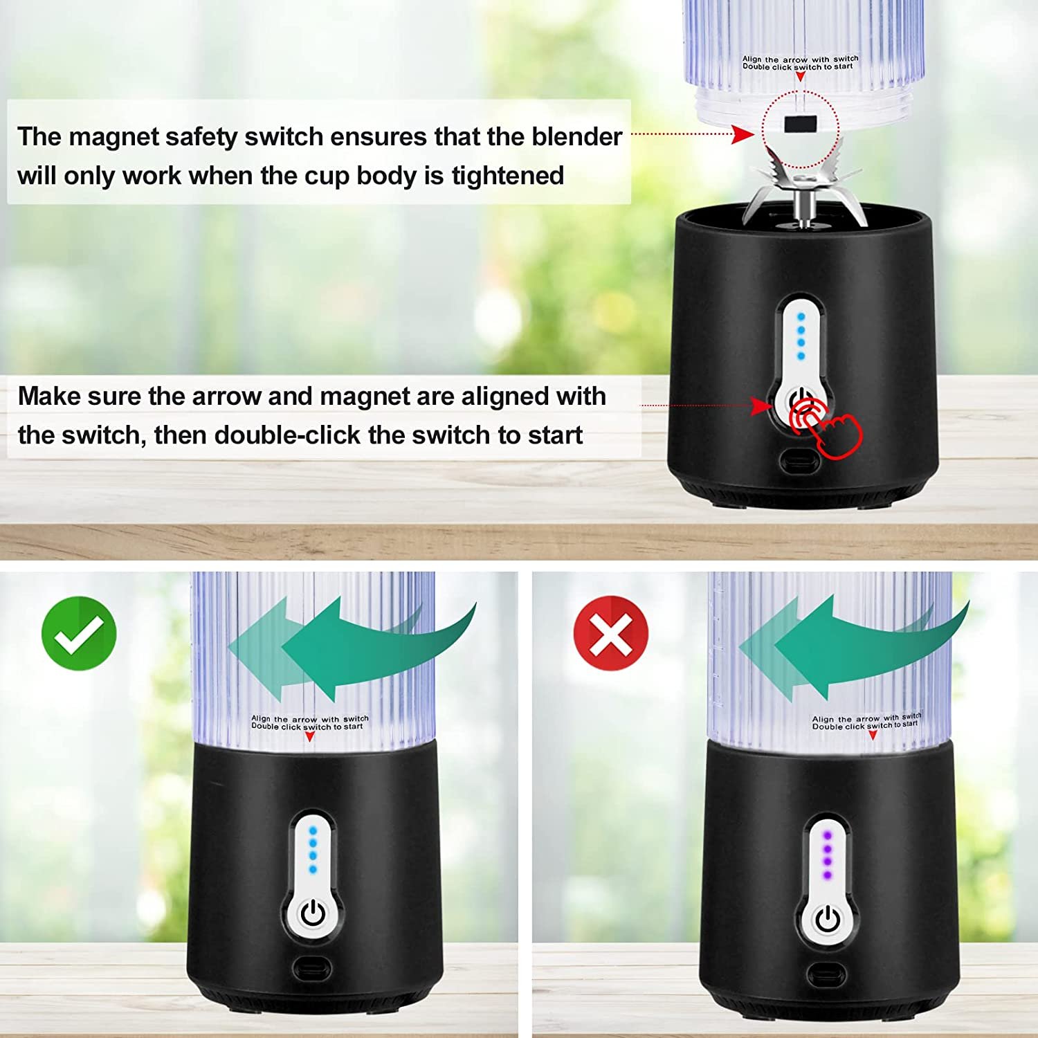 Factory Price Multifunction Leak Proof Wireless Travel Blender Juicer Blender Portable blender 15oz USB charging smoothie juicer