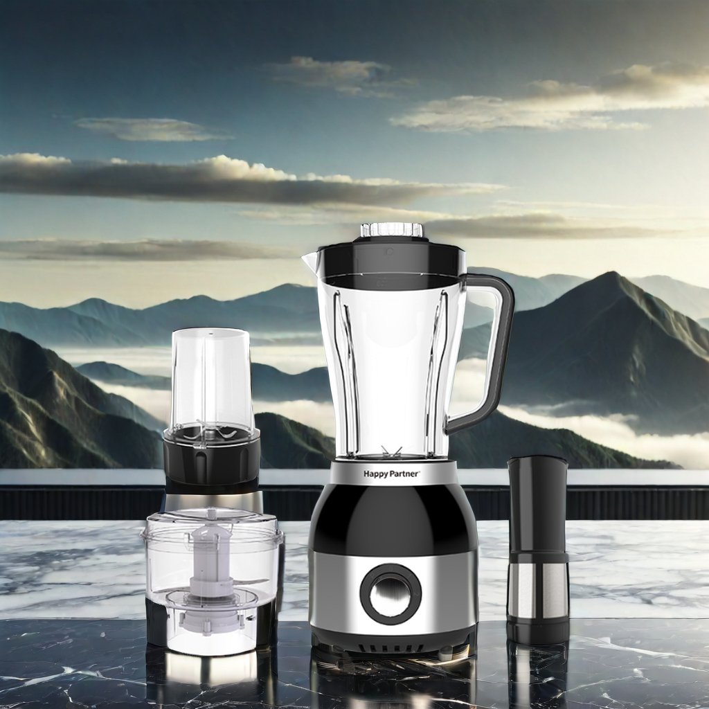 Happy Partner 6 1 Electric Blender Food Mixer Homemade Peanut Butter Knob Controls Plastic Container Essential Hotels Households