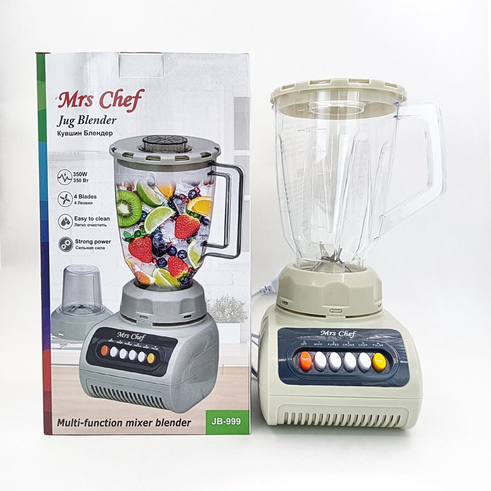 Mrs Chef 2in1 jug blender Juicer 4 speed Kitchen appliances 1.5L plastic multi-function mixer blender