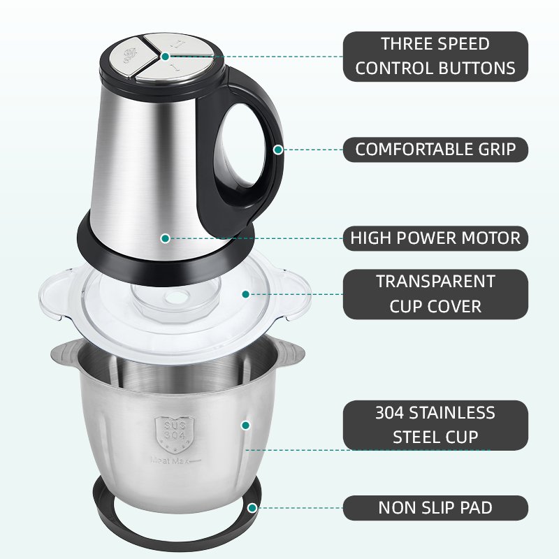 good price meat grinder small size supplier best selling chopper blender food processor 2022 hot steel german stainless