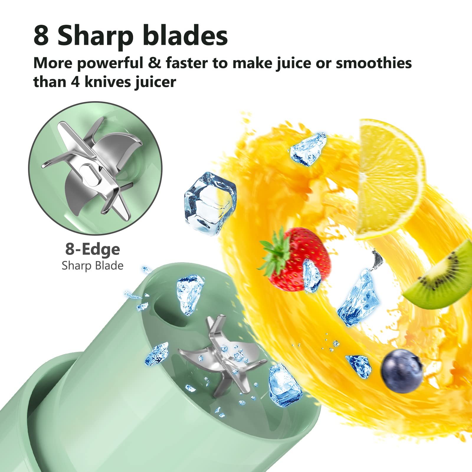 Rechargeable USB Juicer Cup Mini Juicer Blender With Straw Portable Blender