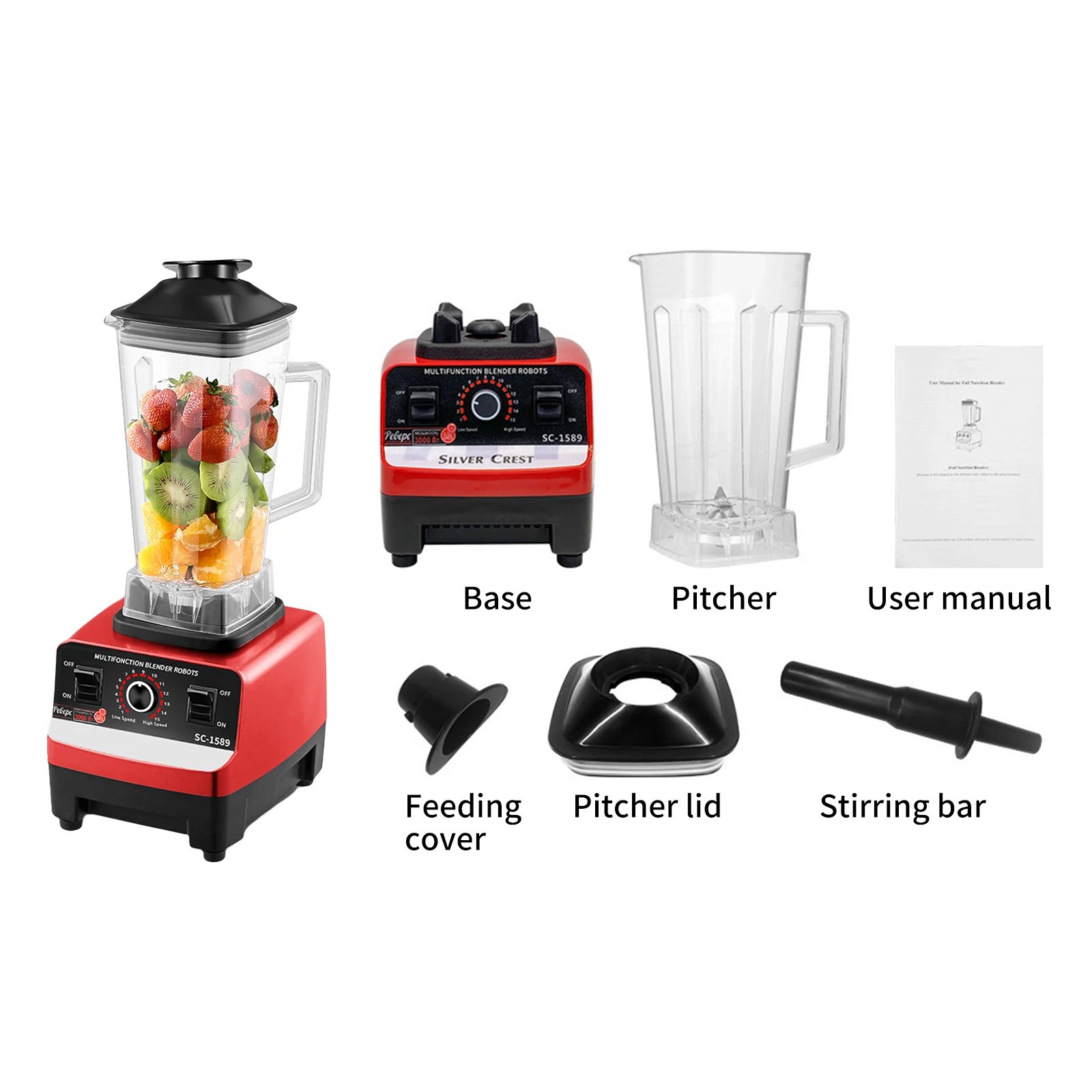 Hot Selling 6 Blade Portable Fruit Juicer Blender Extractor Machine Fruit Ice Cream Mixer Multi-function Food Processor
