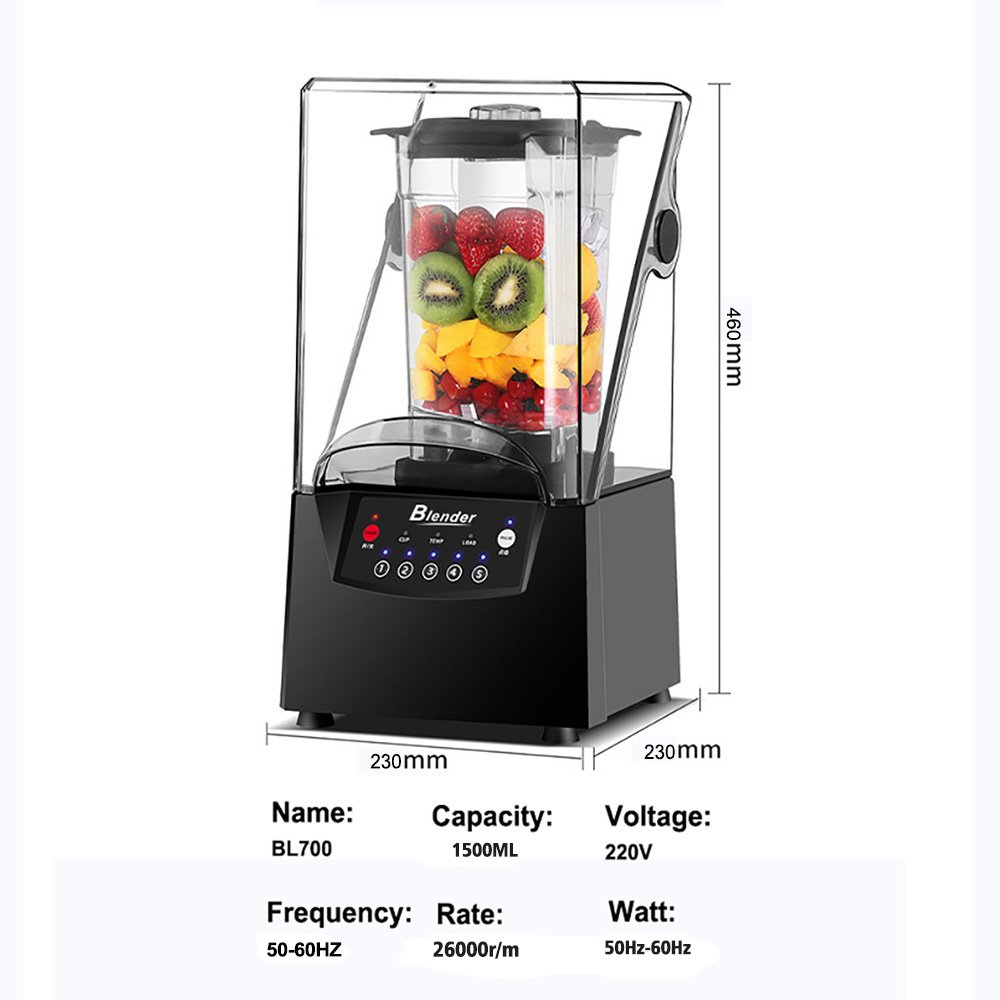 ZILONG 1.5L Low Noisy High-Speed Electric Mixer Commercial Smoothie Juicer Maker Stainless Steel Blender Machine